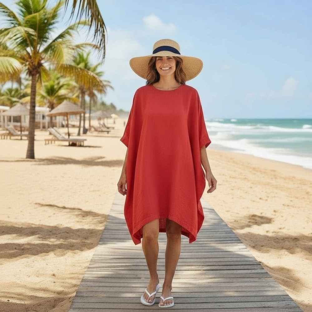 SHAN Women's Red Swim Cover-Up SMALL